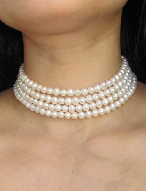 4 ROW FRESHWATER PEARL CHOKER