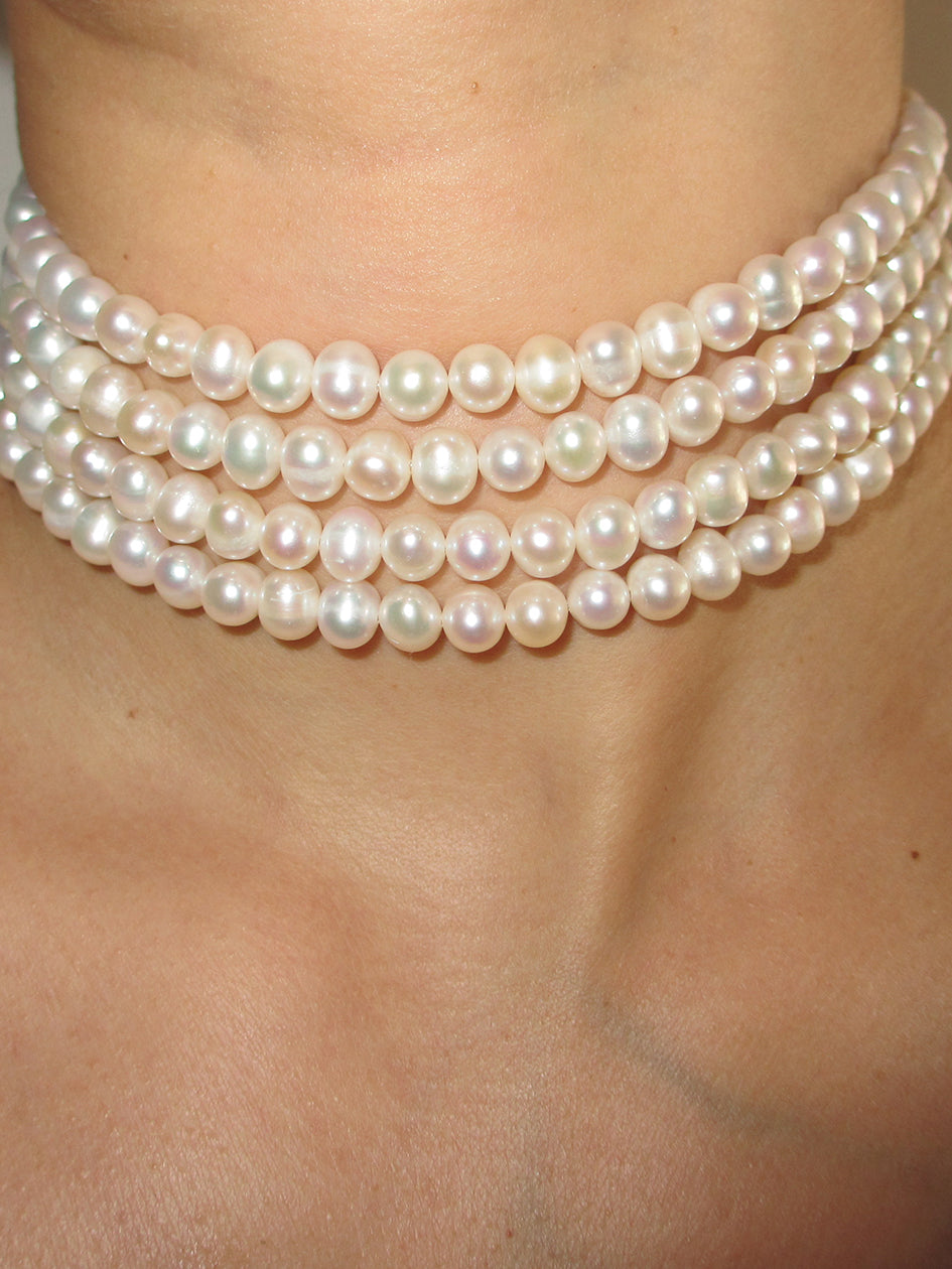 4 ROW FRESHWATER PEARL CHOKER - Image 2