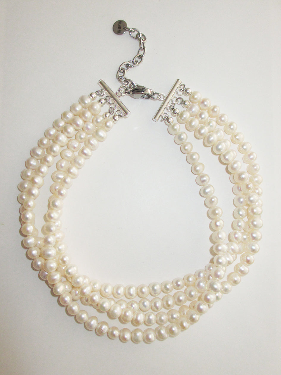 4 ROW FRESHWATER PEARL CHOKER - Image 5
