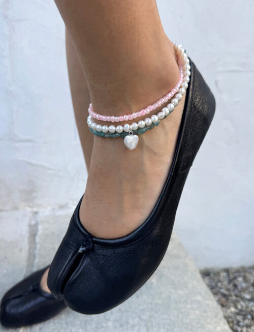 THE MINI PINK BEADED ANKLET