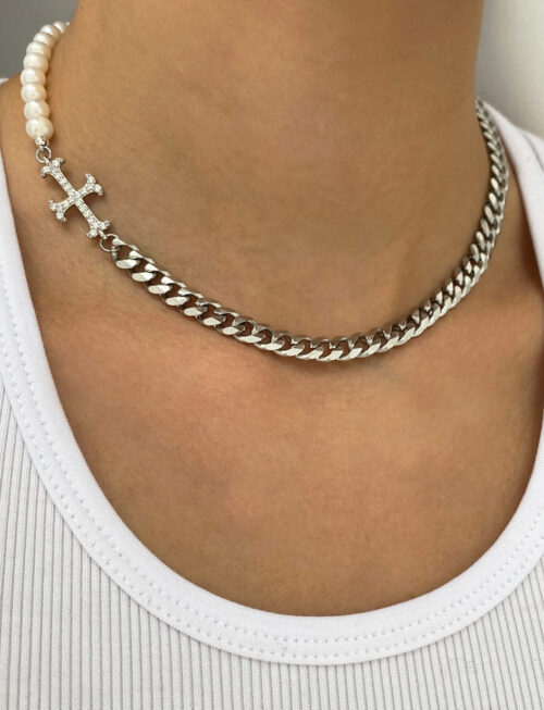 THE ADAMAS PEARL CHAIN CHOKER