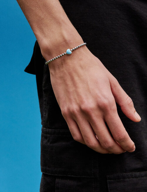 THE BABY BLUE HEART HEMATITE BRACELET