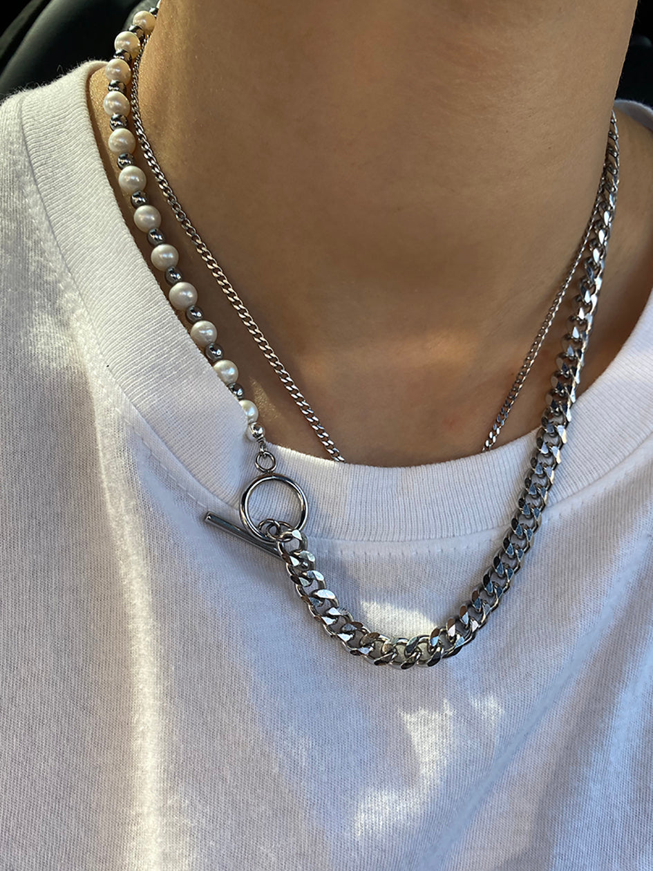 THE HEMATITE PEARL CHAIN NECKLACE
