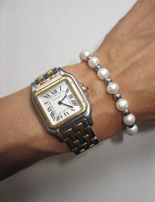 THE SILVER HEMATITE PEARL BRACELET