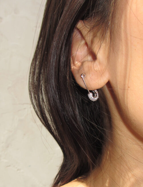SAFETY PIN EARRING 925 sterling silver