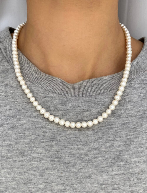 WHITE FRESHWATER PEARL NECKLACE 5-6MM