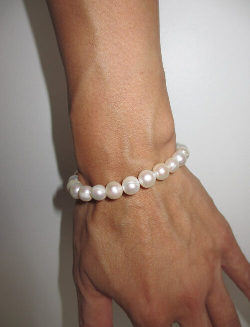 WHITE PEARL BRACELET 8MM