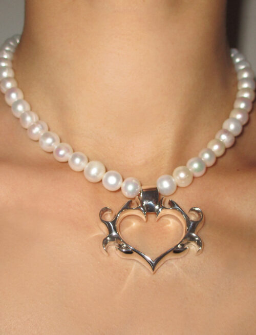 SELMA HEART XL PEARL CHOKER
